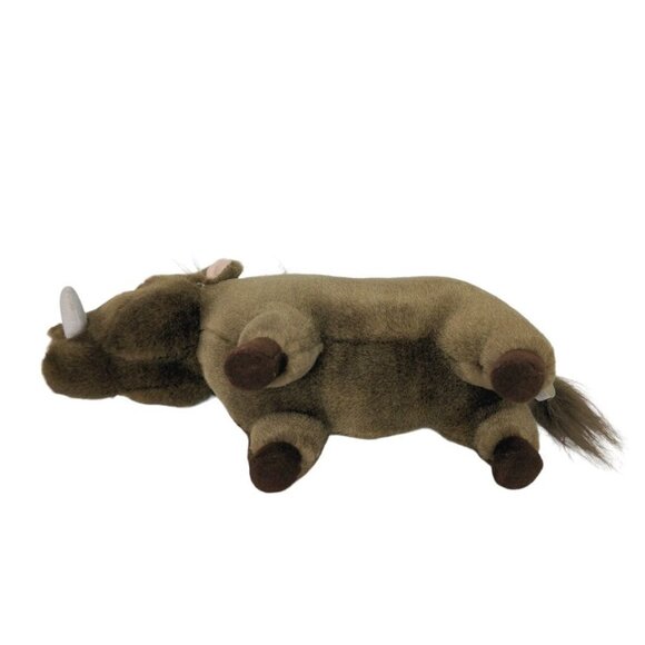 Vintage 1995 K&M International Brown Warthog Tusks Plush Stuffed Animal 11” - Picture 7 of 7